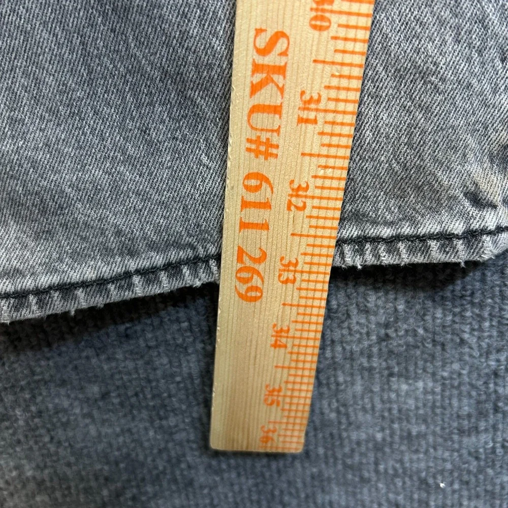 Levi's 501 Original Fit Jeans Men's 37X33 Gray Denim Straight Button Fly - Flaws